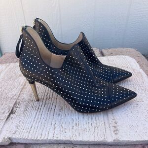 Jerome C. Rousseau "Charme" Studded Pointed Toe Booties 38.5